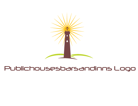 lighthouse with rays logo