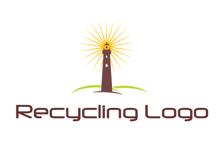 lighthouse with rays logo