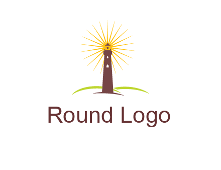 lighthouse with rays logo