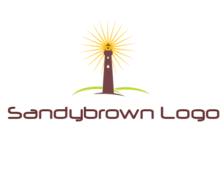 lighthouse with rays logo