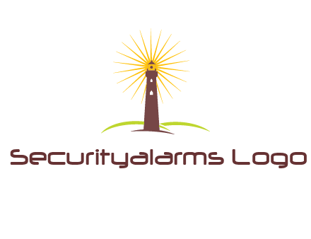 lighthouse with rays logo