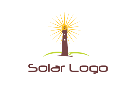 lighthouse with rays logo