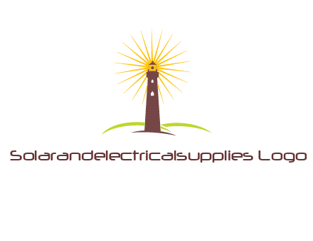 lighthouse with rays logo