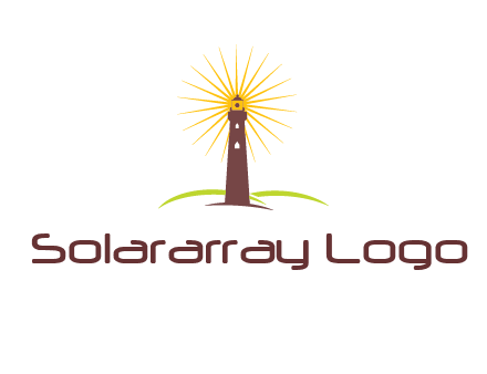 lighthouse with rays logo