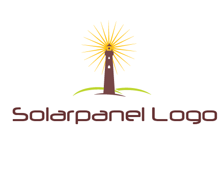 lighthouse with rays logo