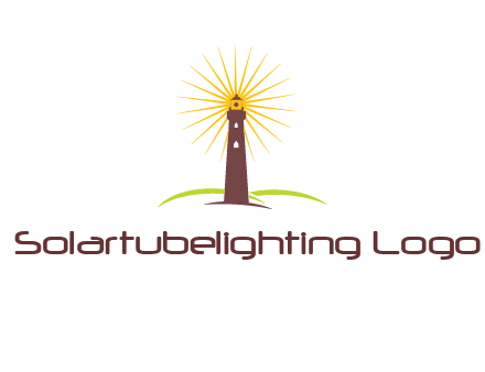 lighthouse with rays logo