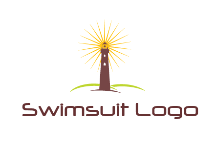 lighthouse with rays logo