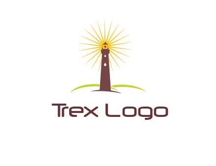 lighthouse with rays logo