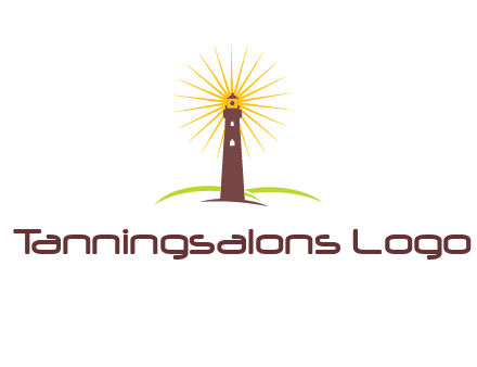 lighthouse with rays logo