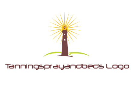 lighthouse with rays logo