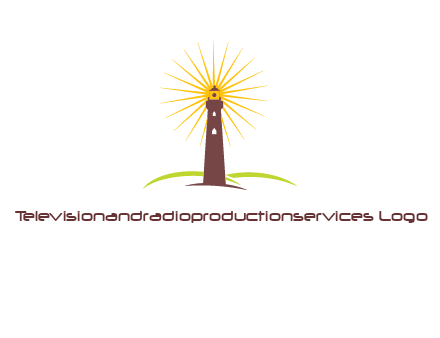 lighthouse with rays logo
