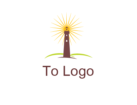lighthouse with rays logo
