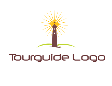 lighthouse with rays logo
