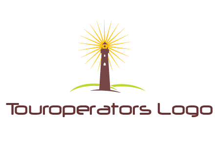 lighthouse with rays logo