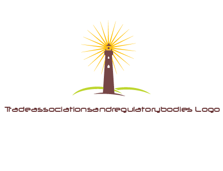 lighthouse with rays logo