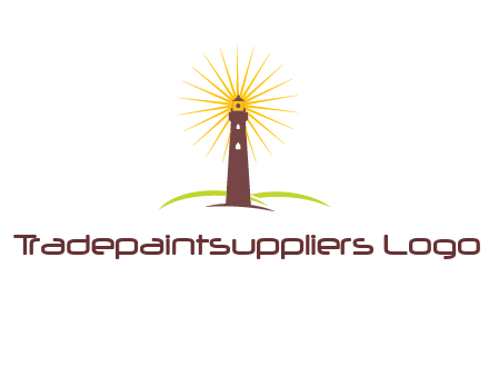 lighthouse with rays logo