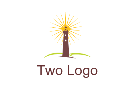 lighthouse with rays logo