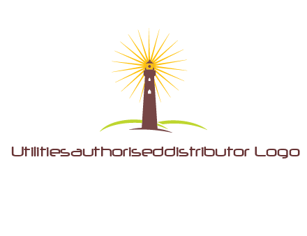 lighthouse with rays logo