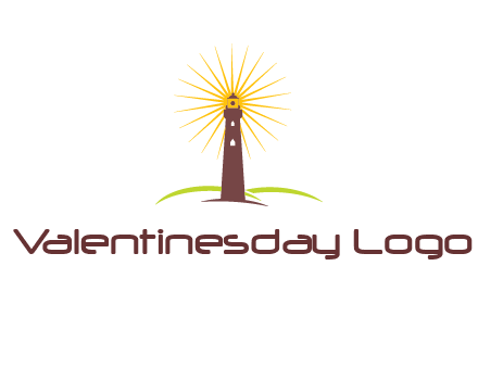 lighthouse with rays logo