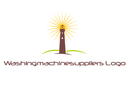 lighthouse with rays logo