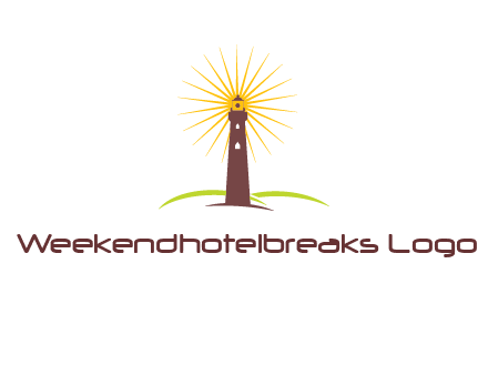 lighthouse with rays logo