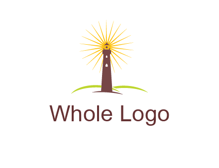 lighthouse with rays logo