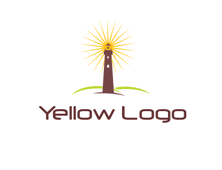 lighthouse with rays logo