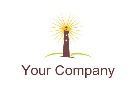lighthouse with rays logo