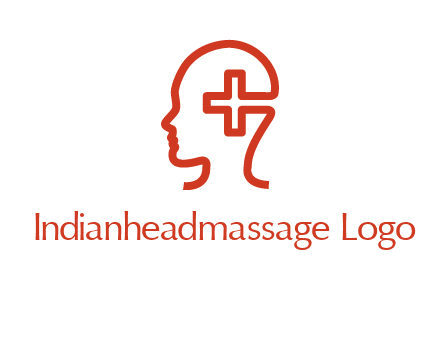 cross inside human head medical logo