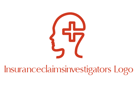 cross inside human head medical logo