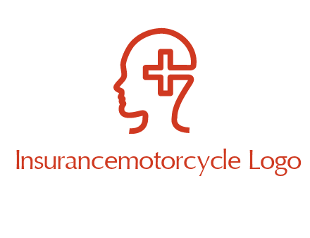 cross inside human head medical logo