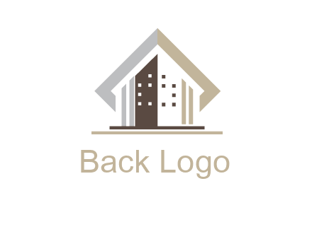 square around abstract house logo