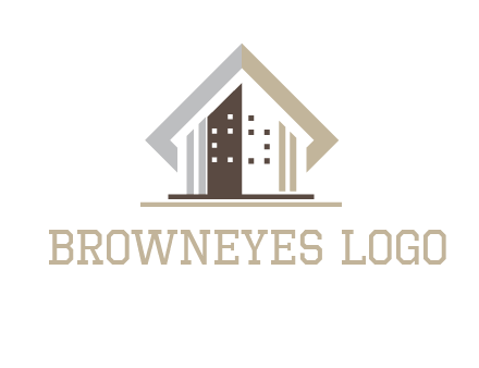 square around abstract house logo