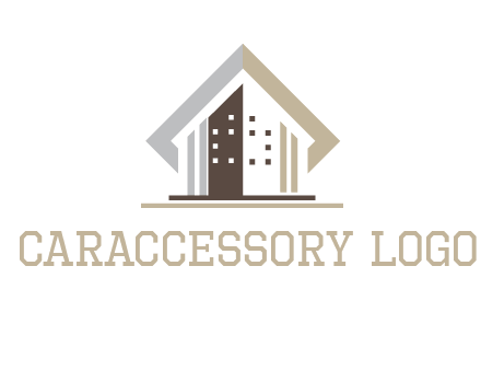 square around abstract house logo