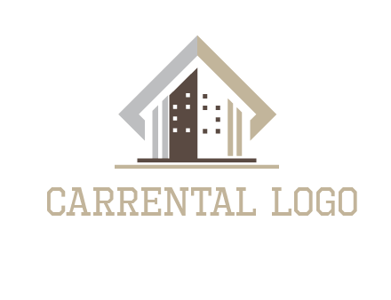 square around abstract house logo