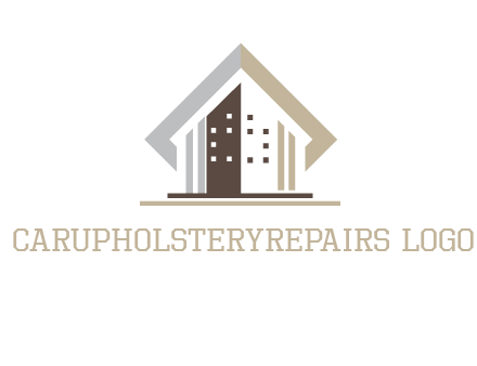 square around abstract house logo