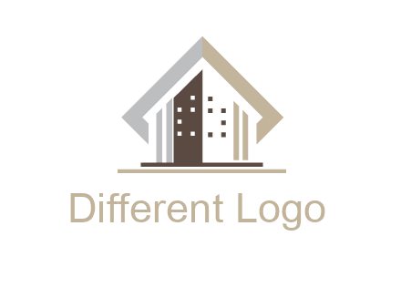square around abstract house logo