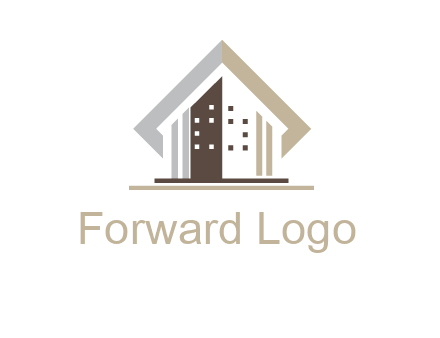 square around abstract house logo