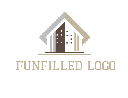 square around abstract house logo