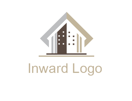 square around abstract house logo