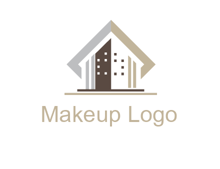 square around abstract house logo