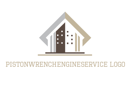 square around abstract house logo