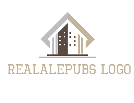 square around abstract house logo