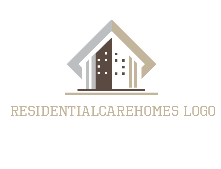 square around abstract house logo