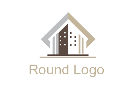 square around abstract house logo