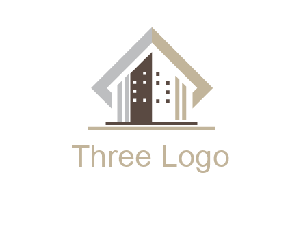square around abstract house logo