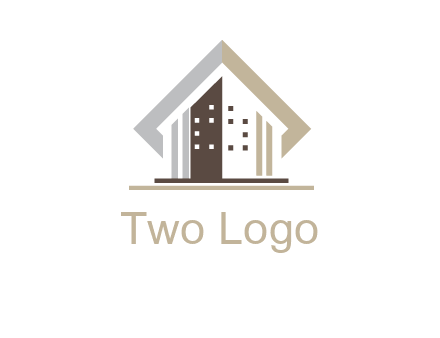 square around abstract house logo