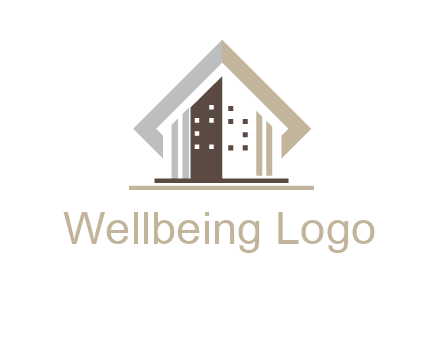 square around abstract house logo