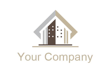 square around abstract house logo
