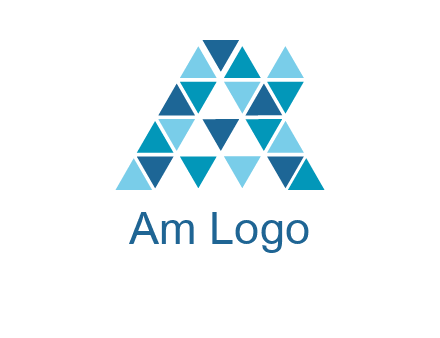 mosaic tiles in triangle structure construction logo